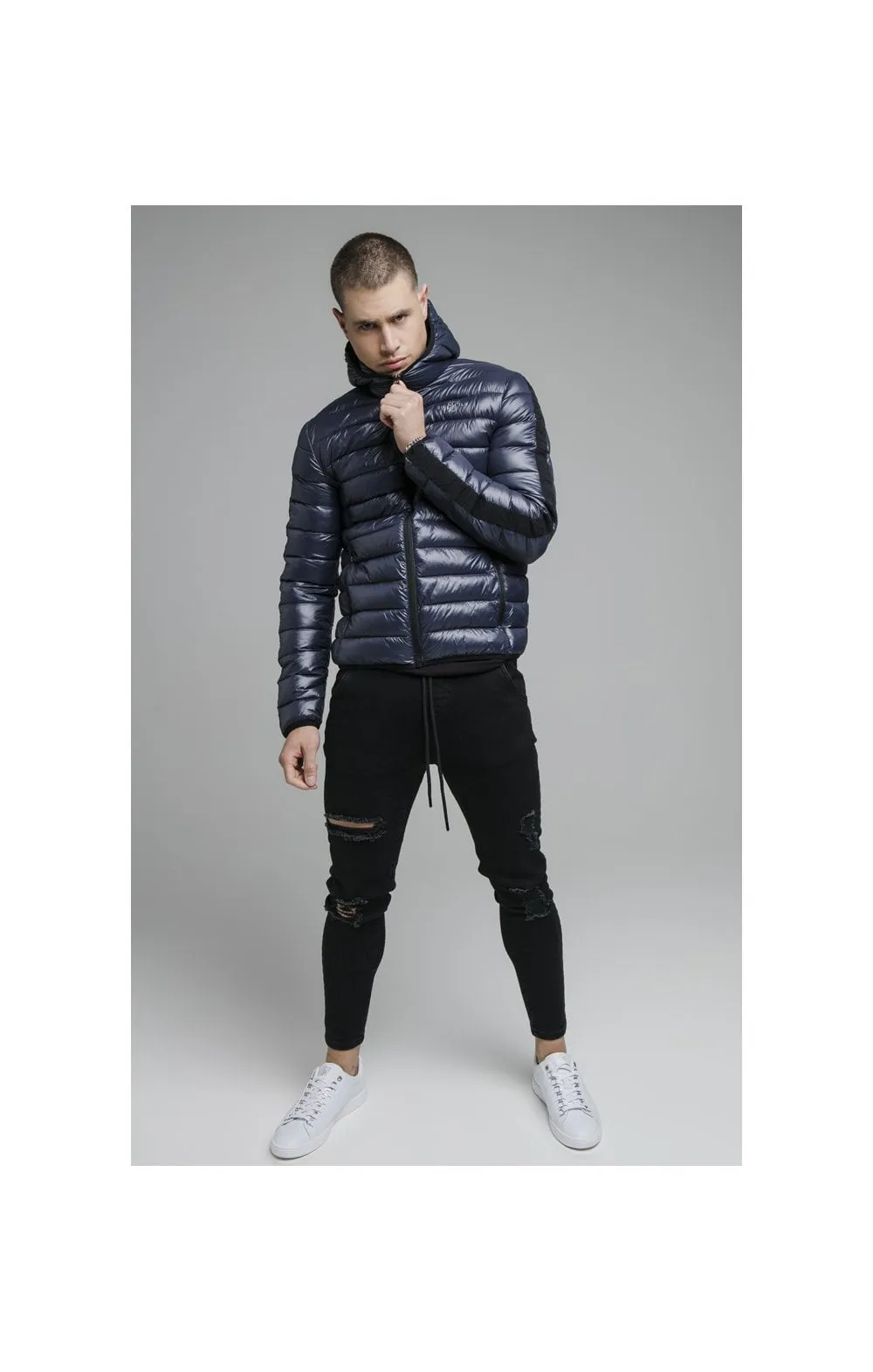 Navy Lightweight Bubble Jacket sold by Siksilk product image thumbnail 5