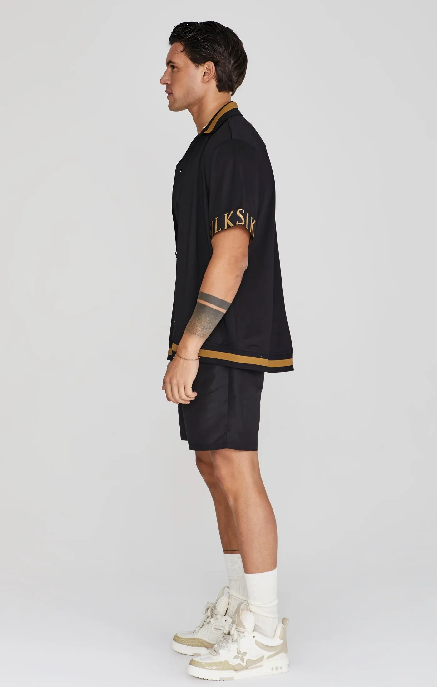 Black Dynamic Bowling Shirt sold by Siksilk product image thumbnail 4
