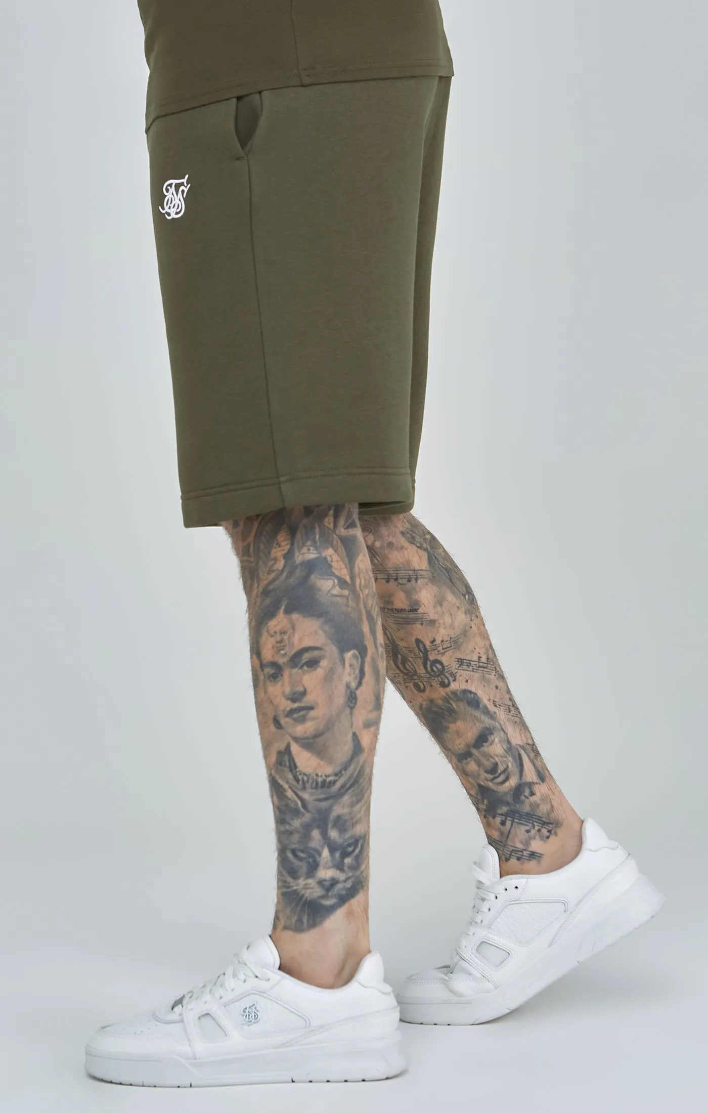 Khaki Essential Fleece Short sold by Siksilk product image thumbnail 3