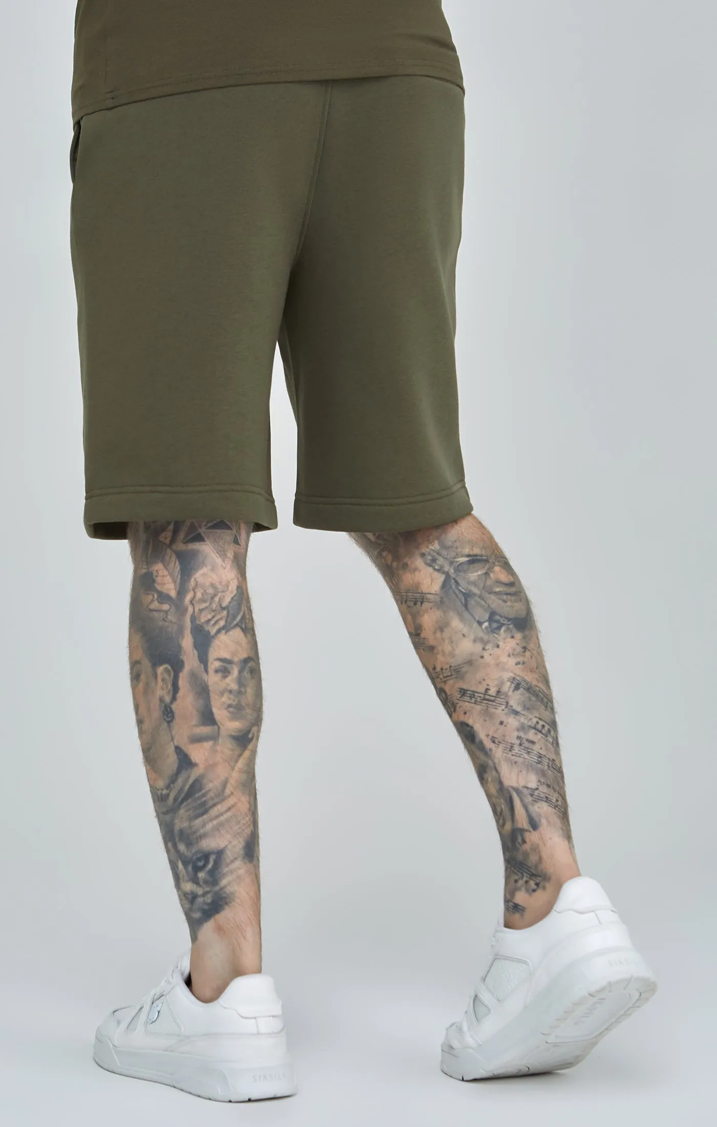 Khaki Essential Fleece Short sold by Siksilk product image thumbnail 4