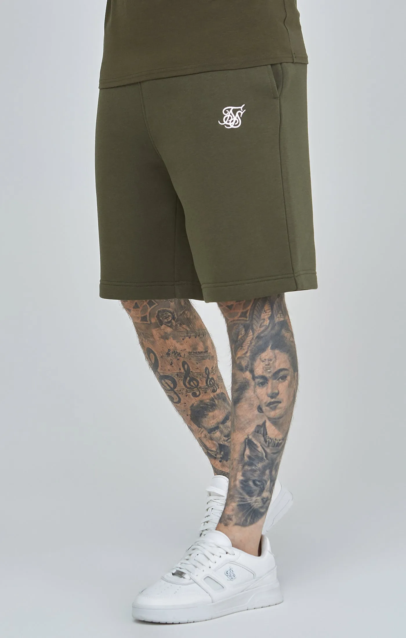 Khaki Essential Fleece Short sold by Siksilk