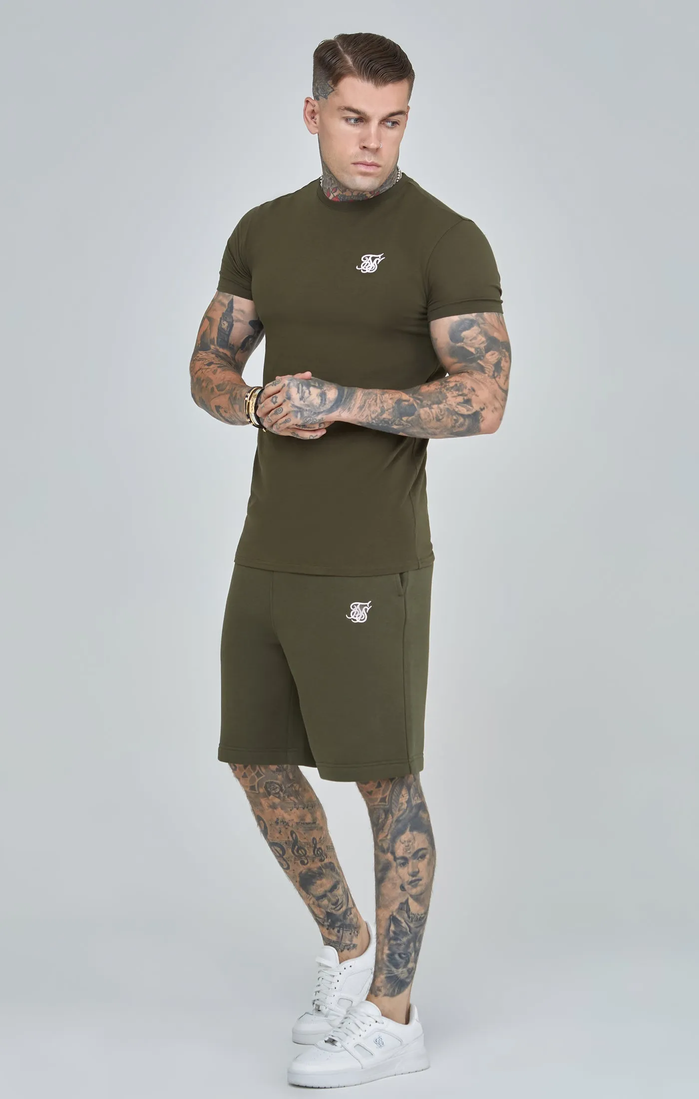 Khaki Essential Fleece Short sold by Siksilk product image thumbnail 2