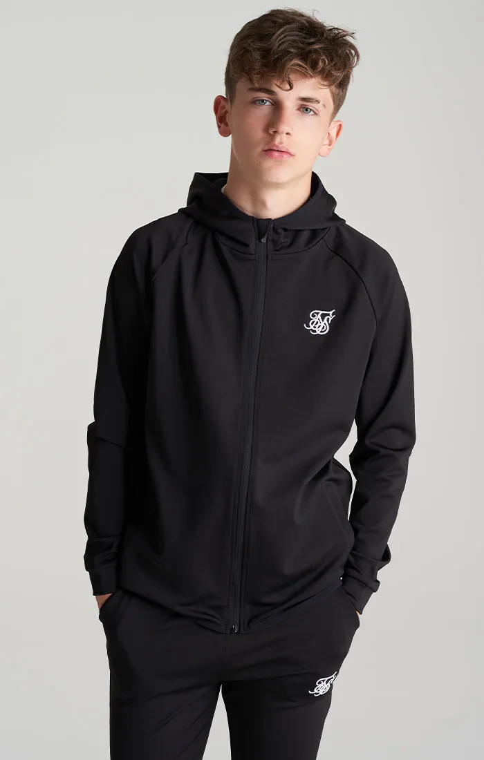 Boys Black Essential Zip Thru Hoodie sold by Siksilk