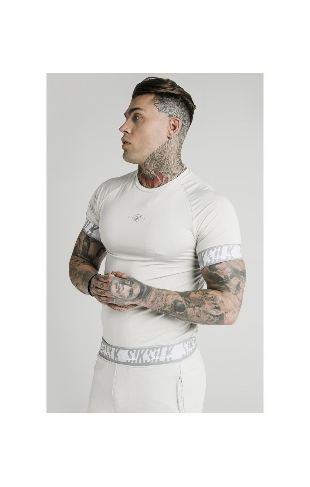 SikSilk S/S Scope Tape Tech Tee – Ice Grey sold by Siksilk