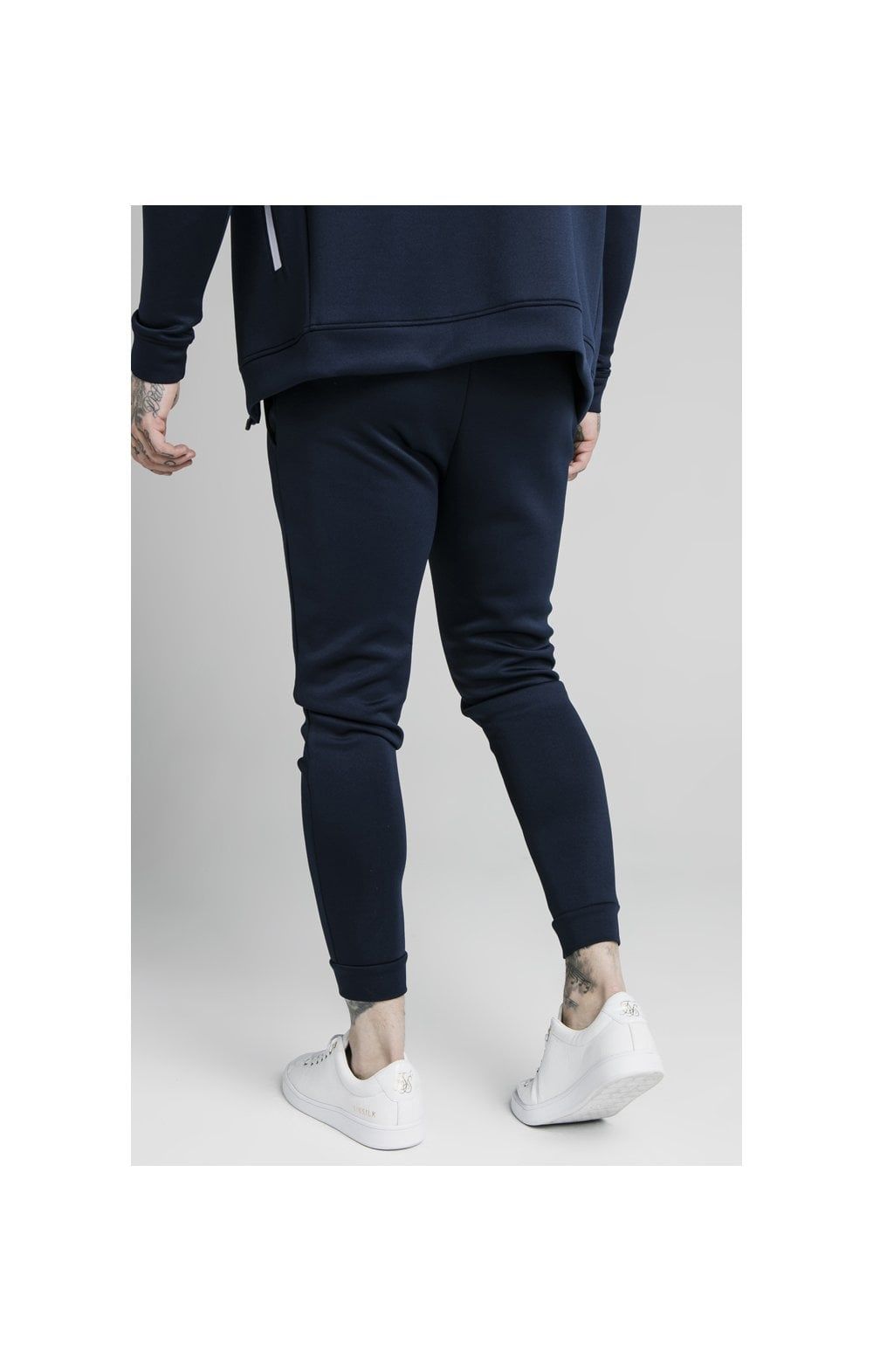 SikSilk Element Muscle Fit Cuff Joggers - Navy & White sold by Siksilk product image thumbnail 2