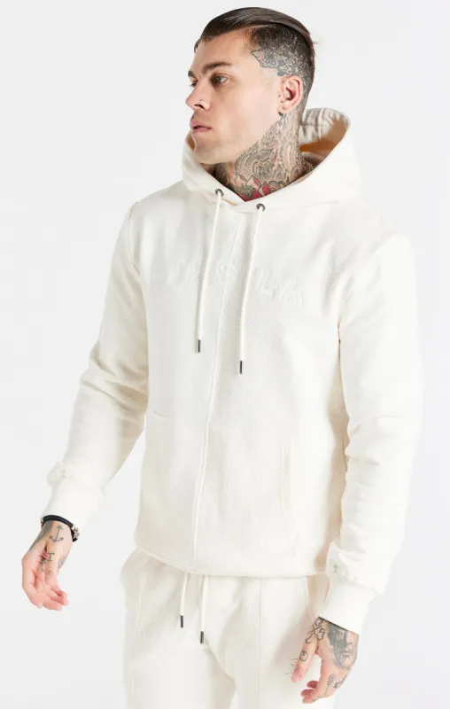 Ecru Half And Half Overhead Hoodie made by Siksilk