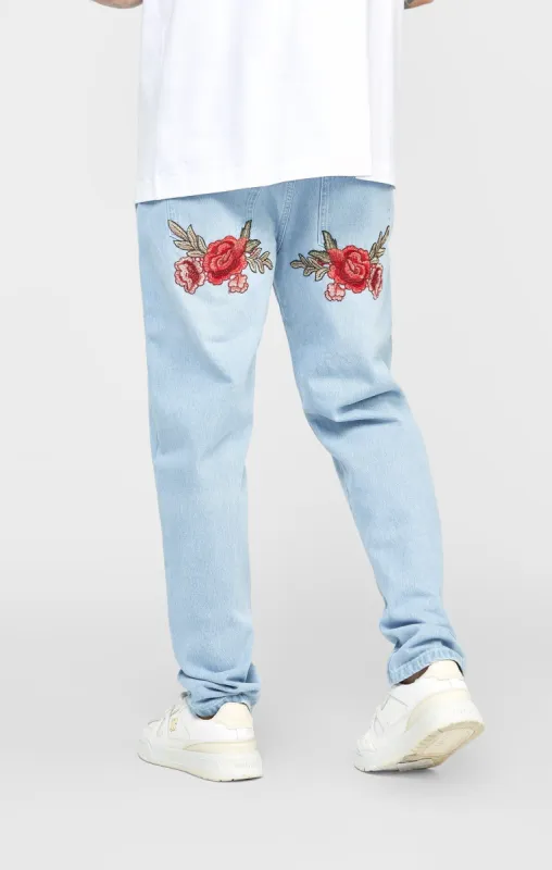Blue Rose Straight Cut Denim sold by Siksilk