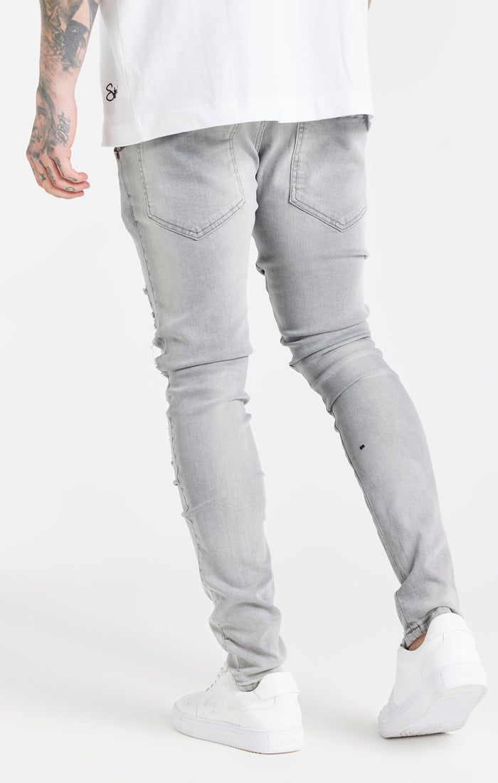 Grey Distressed Basic Cut Jean sold by Siksilk product image thumbnail 3