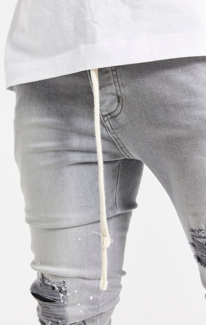 Grey Distressed Basic Cut Jean sold by Siksilk product image thumbnail 4