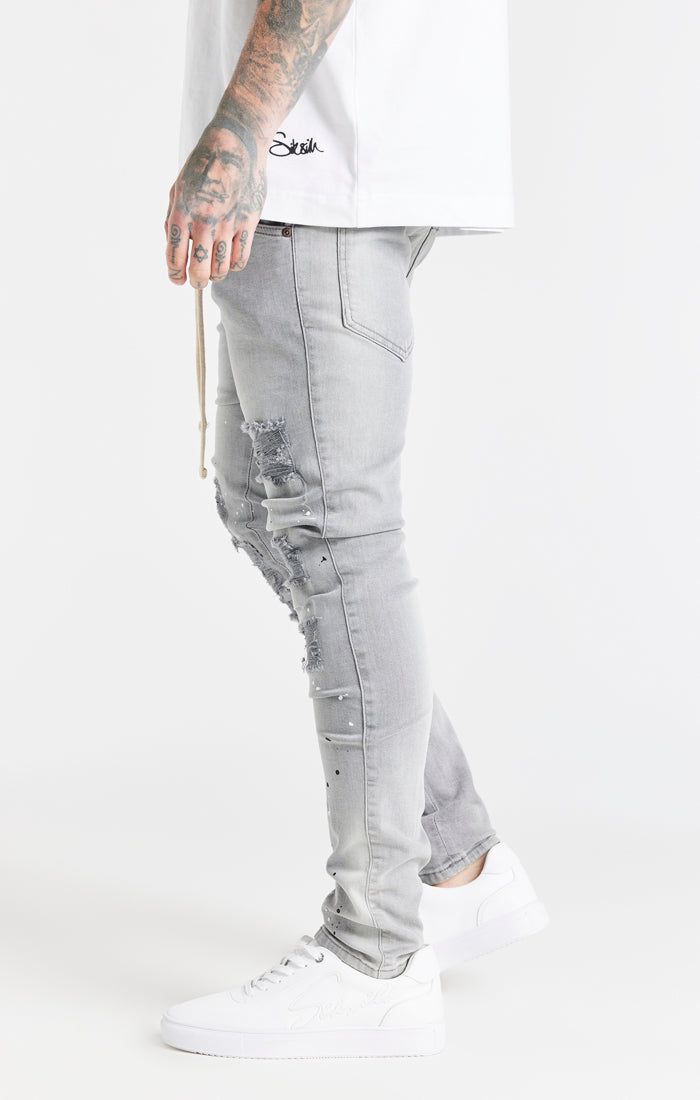 Grey Distressed Basic Cut Jean sold by Siksilk product image thumbnail 2
