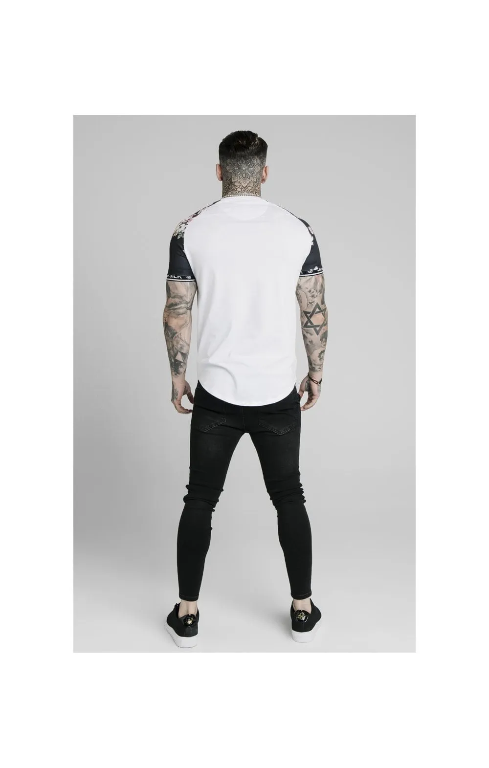 SikSilk S/S Prestige Floral Inset Tech Tee - White sold by Siksilk product image thumbnail 5