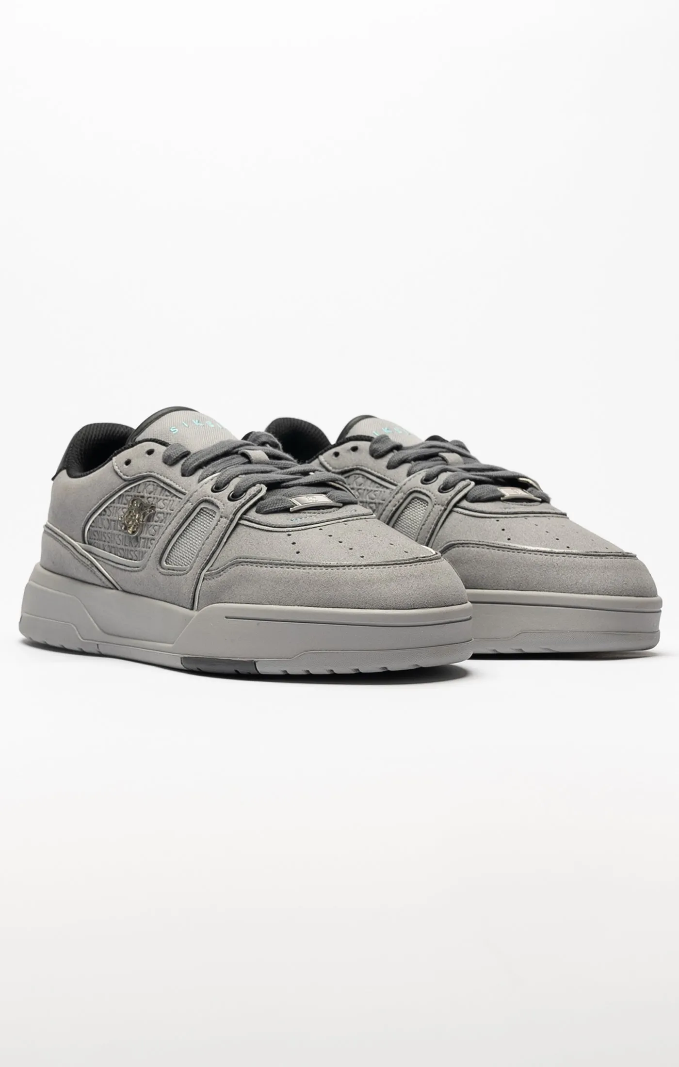 Grey Mixed Material Low Top Court Trainers sold by Siksilk product image thumbnail 4