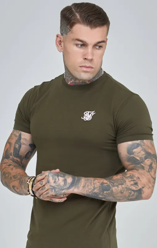 Khaki Essential Short Sleeve Muscle Fit T-Shirt sold by Siksilk