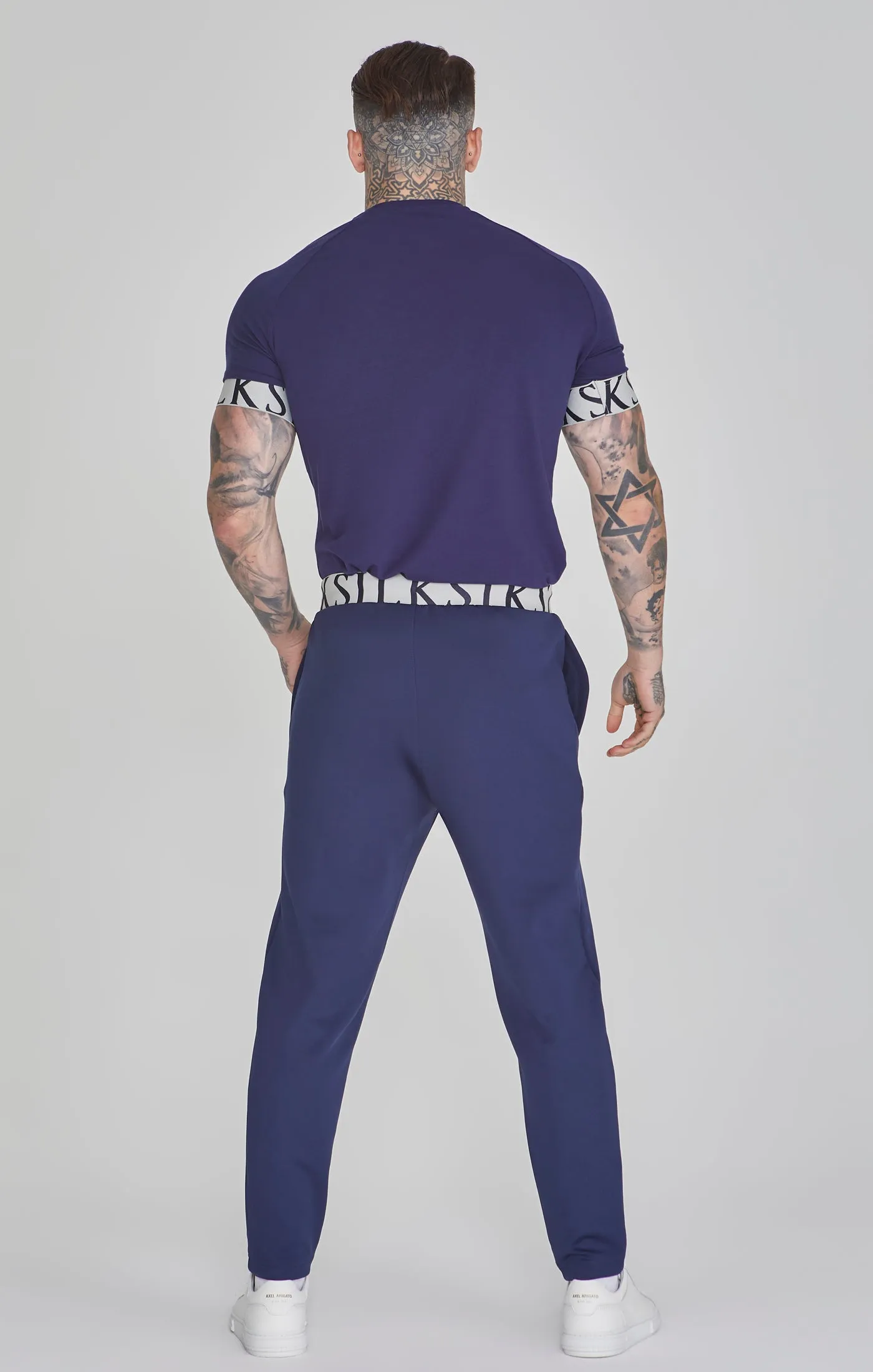 Navy Tapered Fit Joggers sold by Siksilk product image thumbnail 5