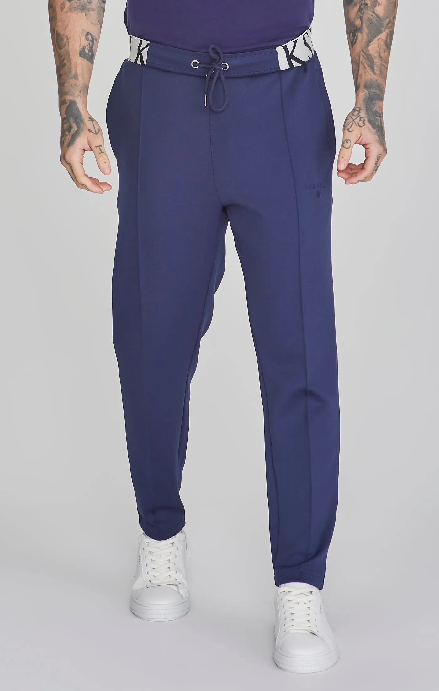 Navy Tapered Fit Joggers sold by Siksilk product image thumbnail 3