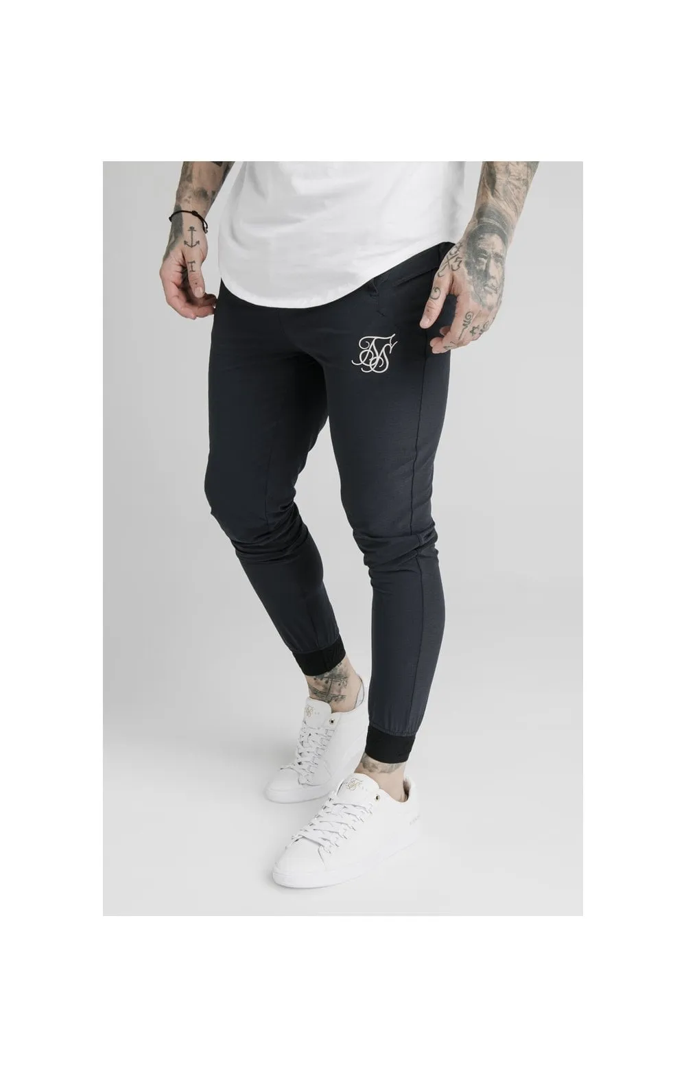 SikSilk Agility Poly Rib Track Pants - Midnight Navy sold by Siksilk