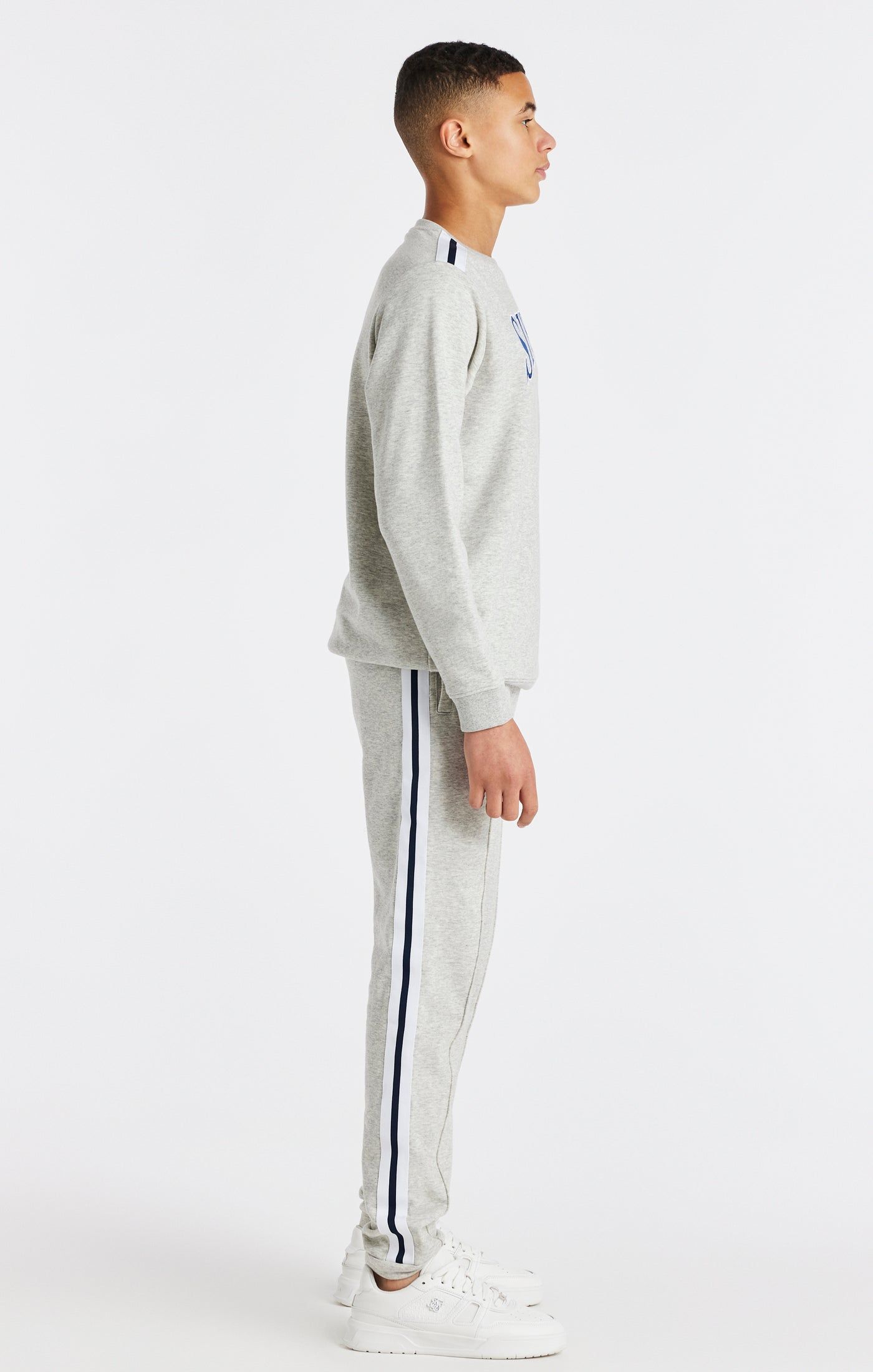 Boys Grey Marl Varsity Crew Sweatshirt sold by Siksilk product image thumbnail 4