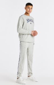 Boys Grey Marl Varsity Crew Sweatshirt sold by Siksilk