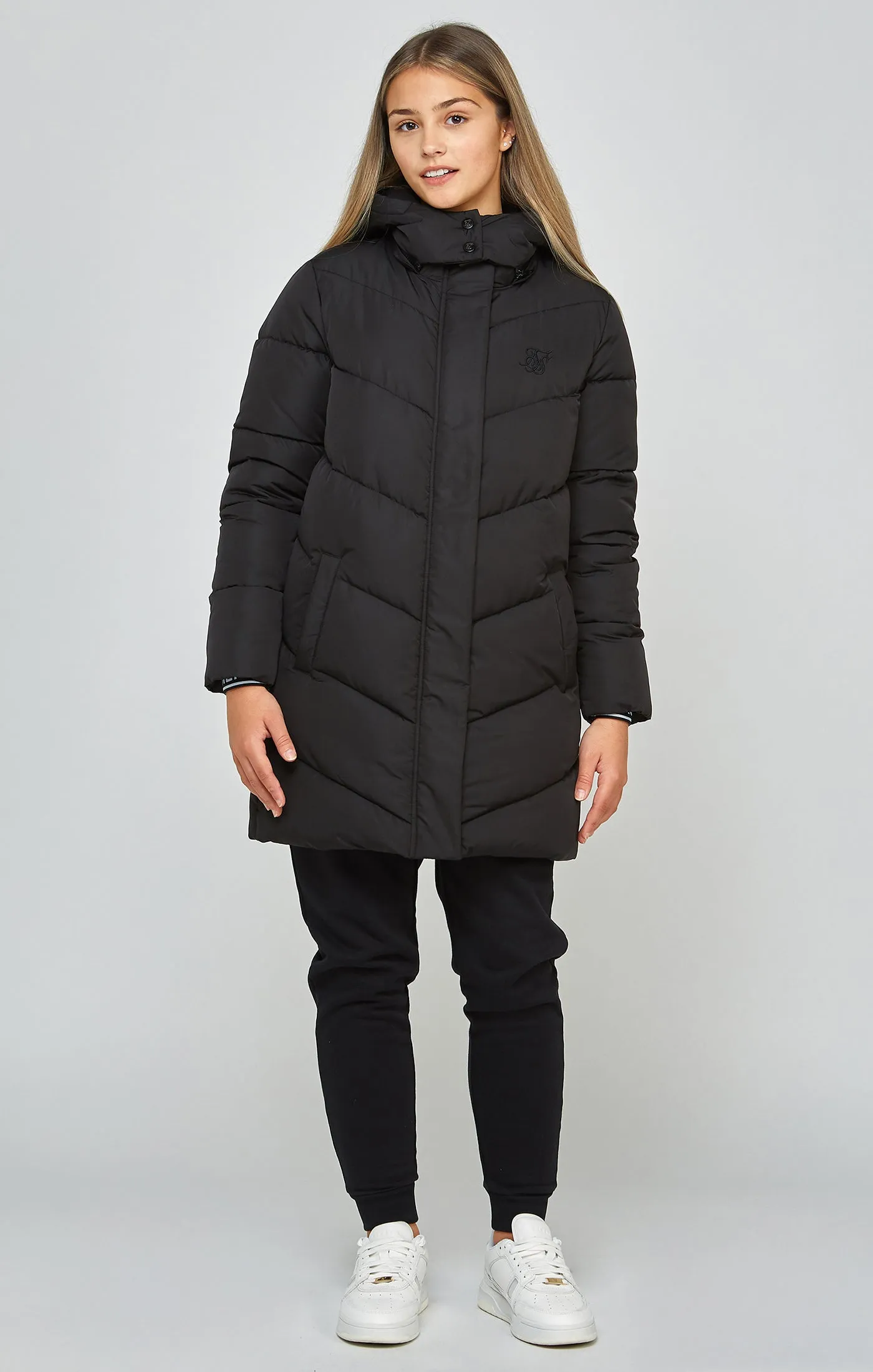 Girls Black Bubble Parka sold by Siksilk product image thumbnail 4