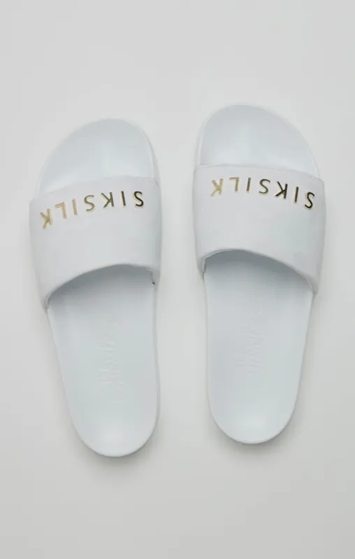 White Camo Pool Slides sold by Siksilk