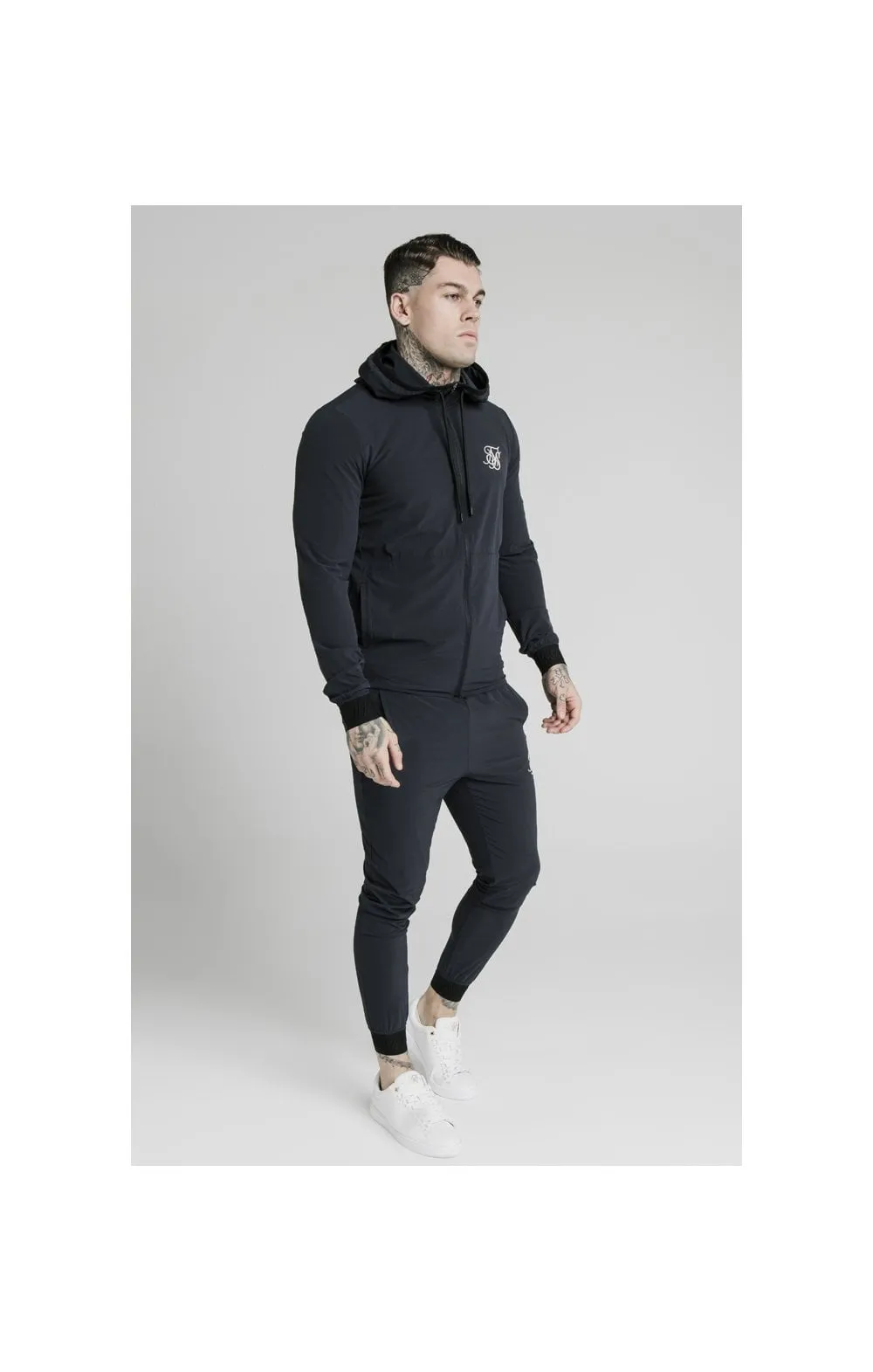SikSilk Agility Poly Rib Zip Through Hoodie - Midnight Navy sold by Siksilk product image thumbnail 4