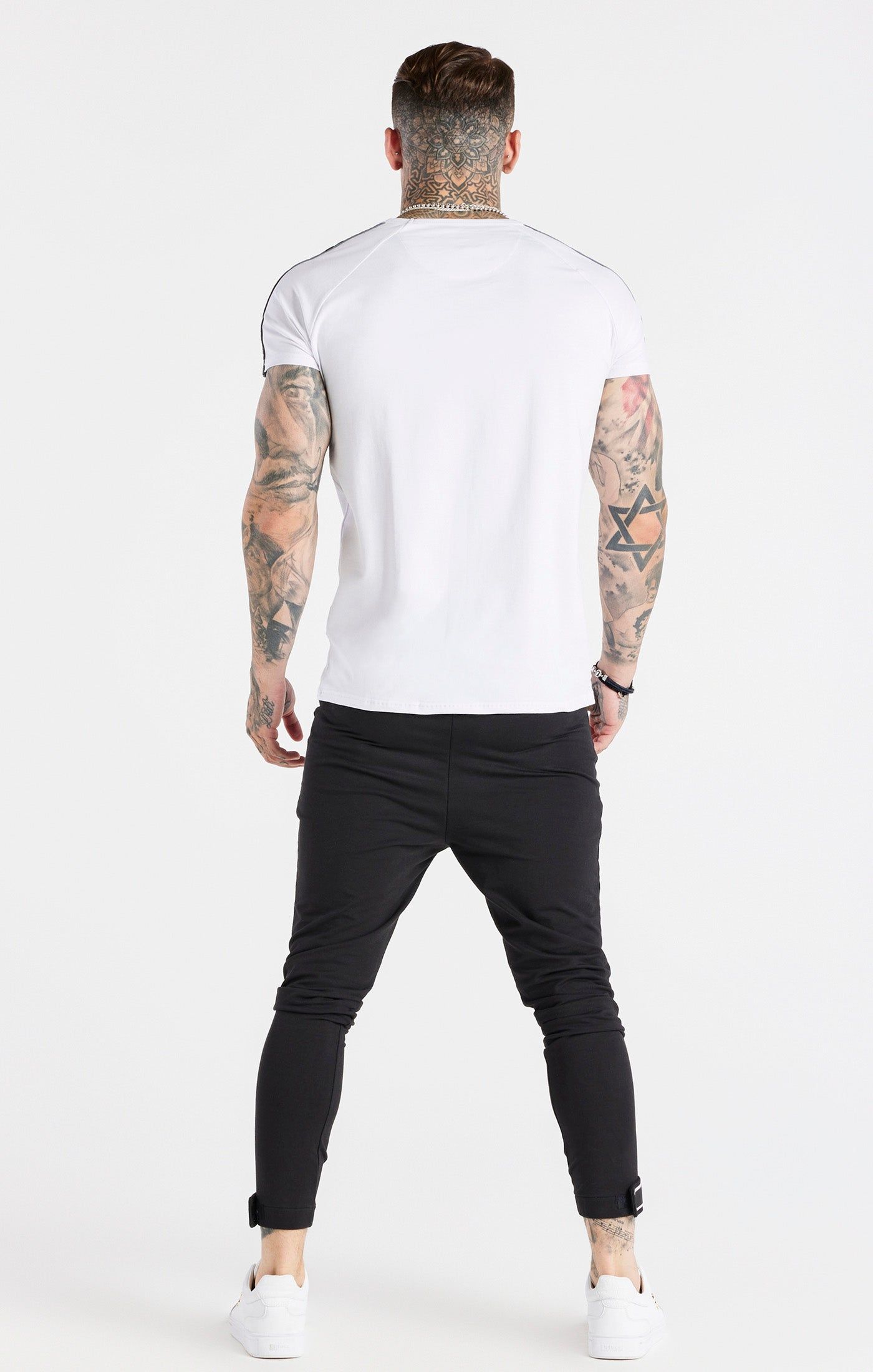 White Tape Muscle Fit T-Shirt sold by Siksilk product image thumbnail 5