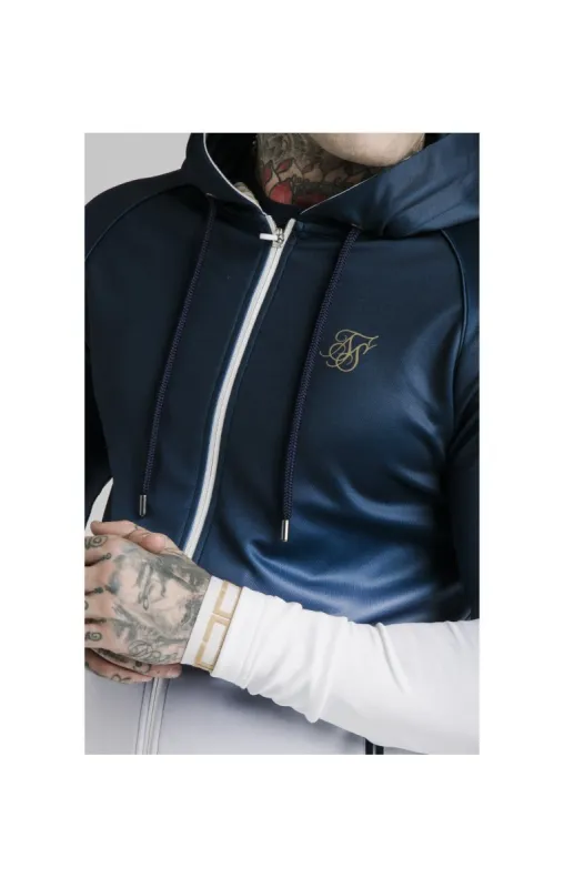 SikSilk Scope Zip Through Hoodie - Navy & White sold by Siksilk