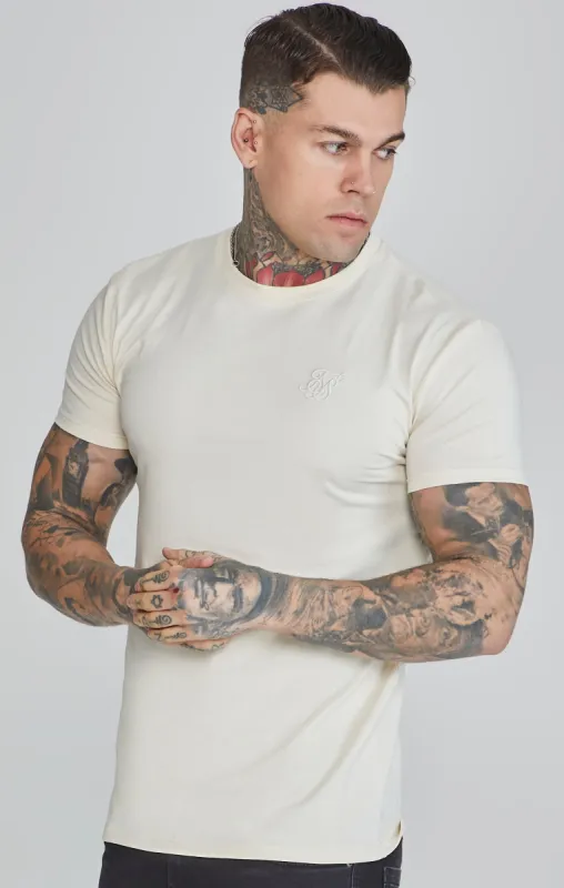 Ecru Muscle Fit T-Shirt sold by Siksilk
