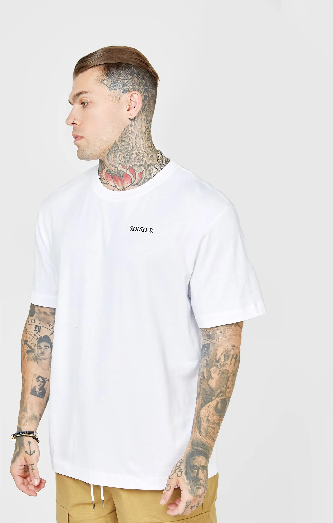 White Oversized Back Logo T-Shirt sold by Siksilk product image thumbnail 2