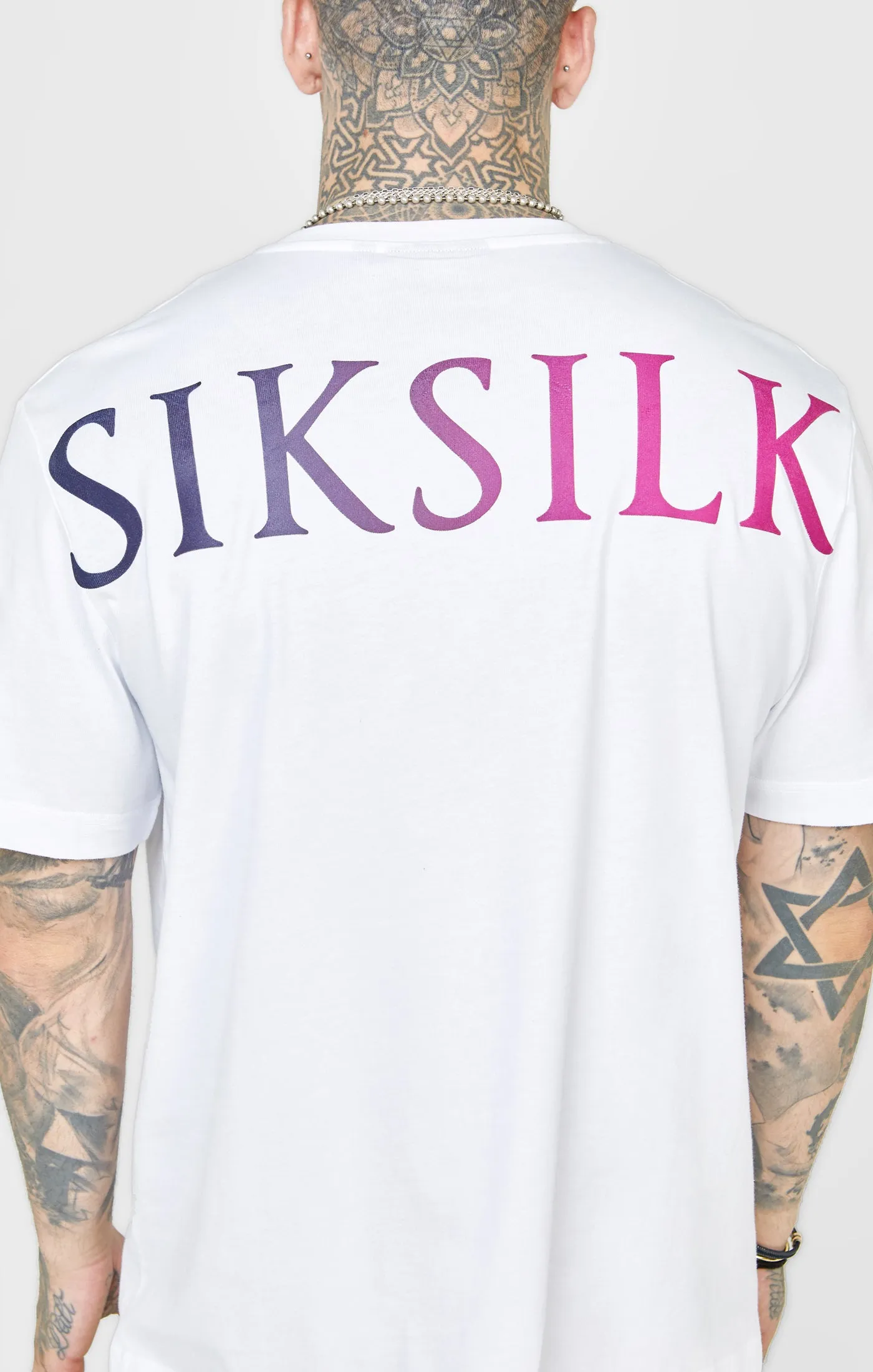 White Oversized Back Logo T-Shirt sold by Siksilk product image thumbnail 3