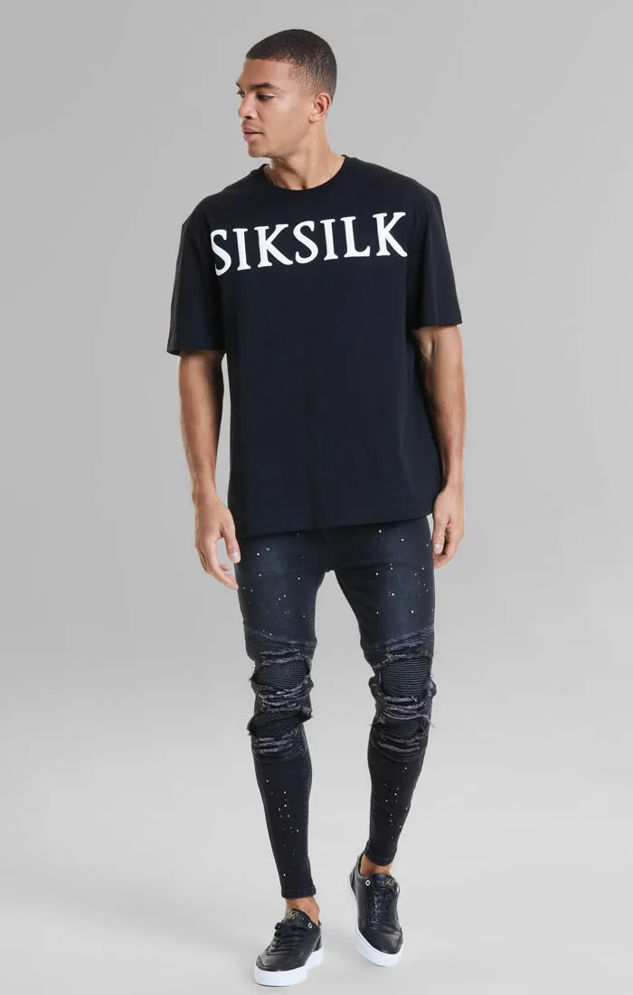 Black Relaxed Fit T-Shirt sold by Siksilk product image thumbnail 3