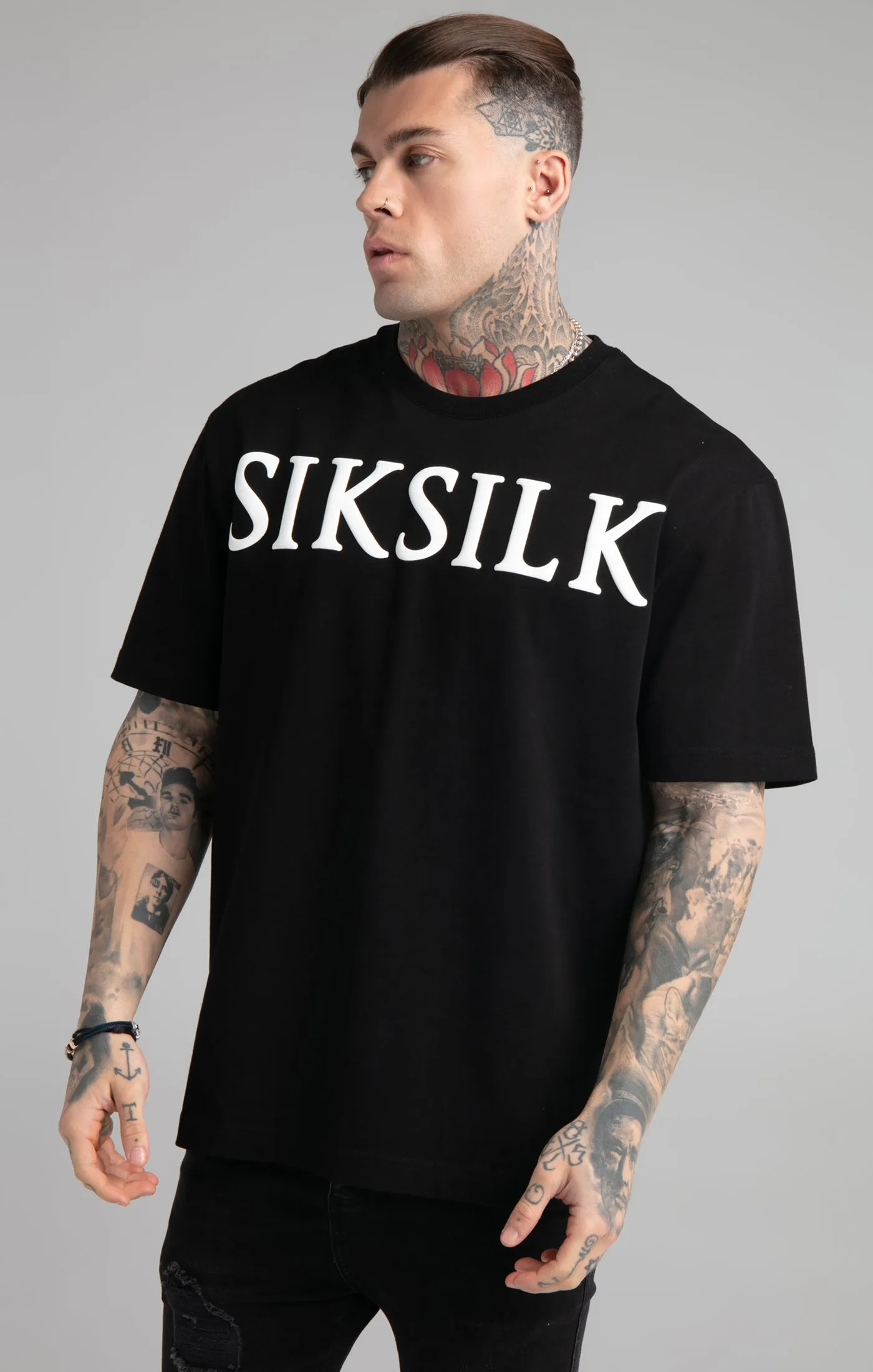 Black Relaxed Fit T-Shirt sold by Siksilk