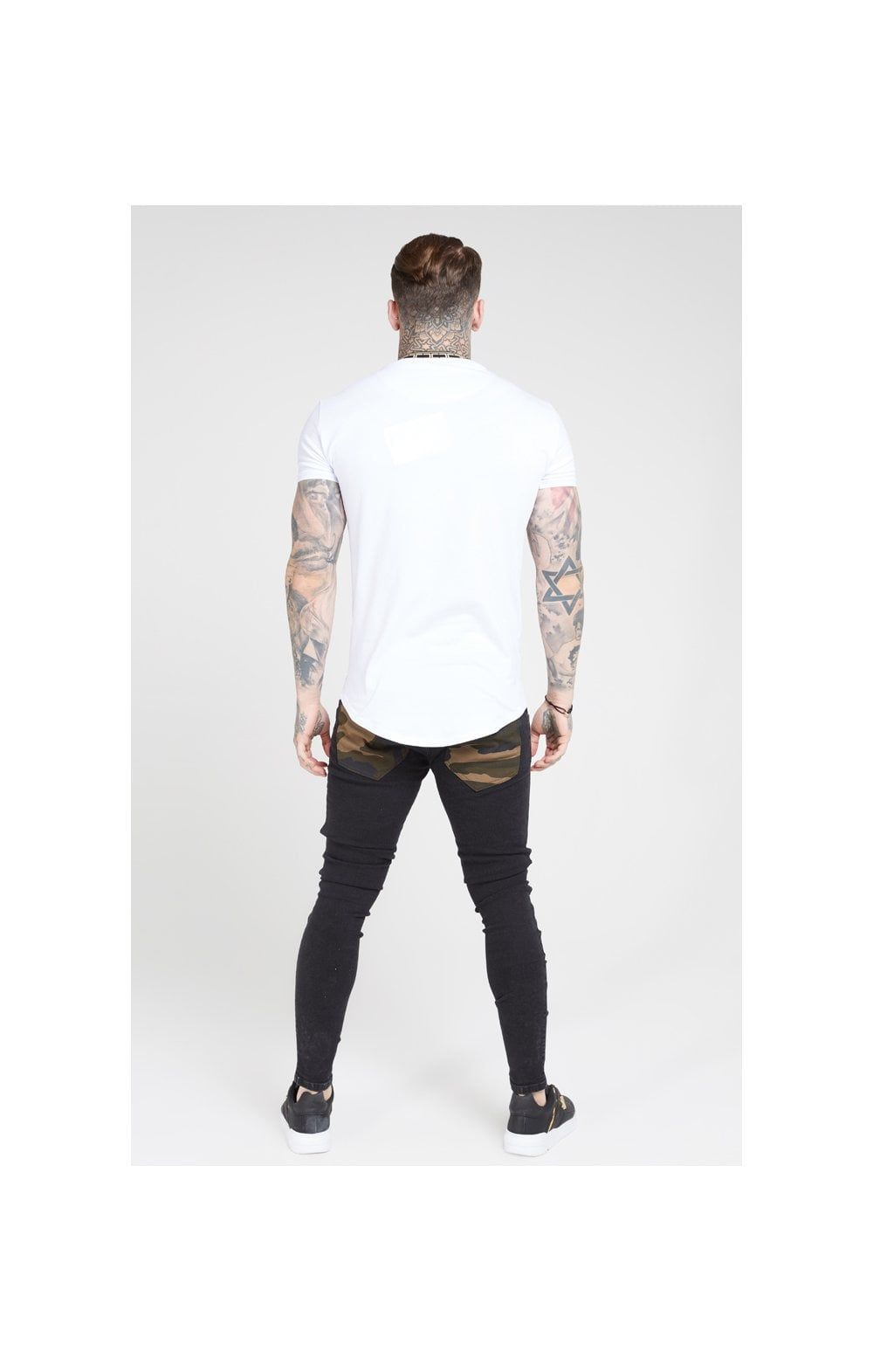 SikSilk Tape Collar Gym Tee - White & Gold sold by Siksilk product image thumbnail 5