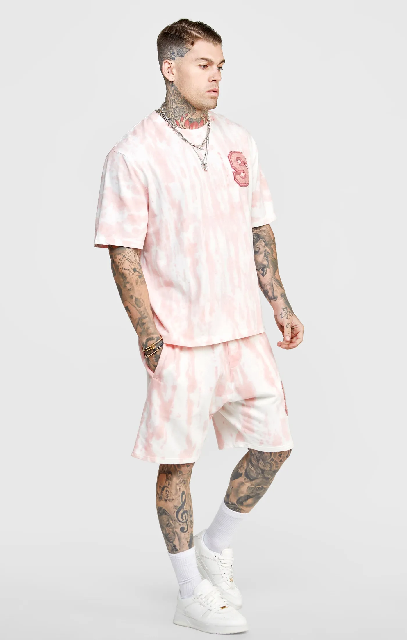Pink Tie Dye Oversized T-Shirt sold by Siksilk product image thumbnail 4