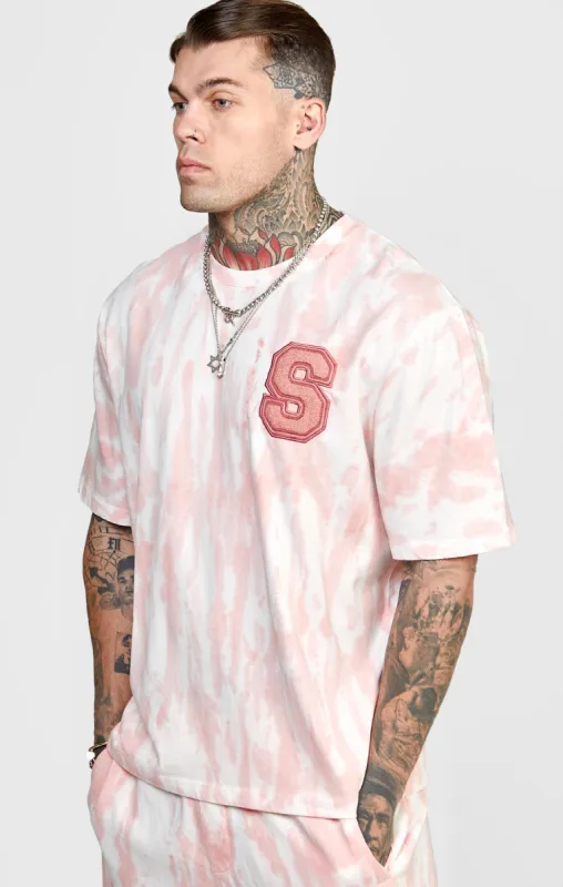 Pink Tie Dye Oversized T-Shirt sold by Siksilk