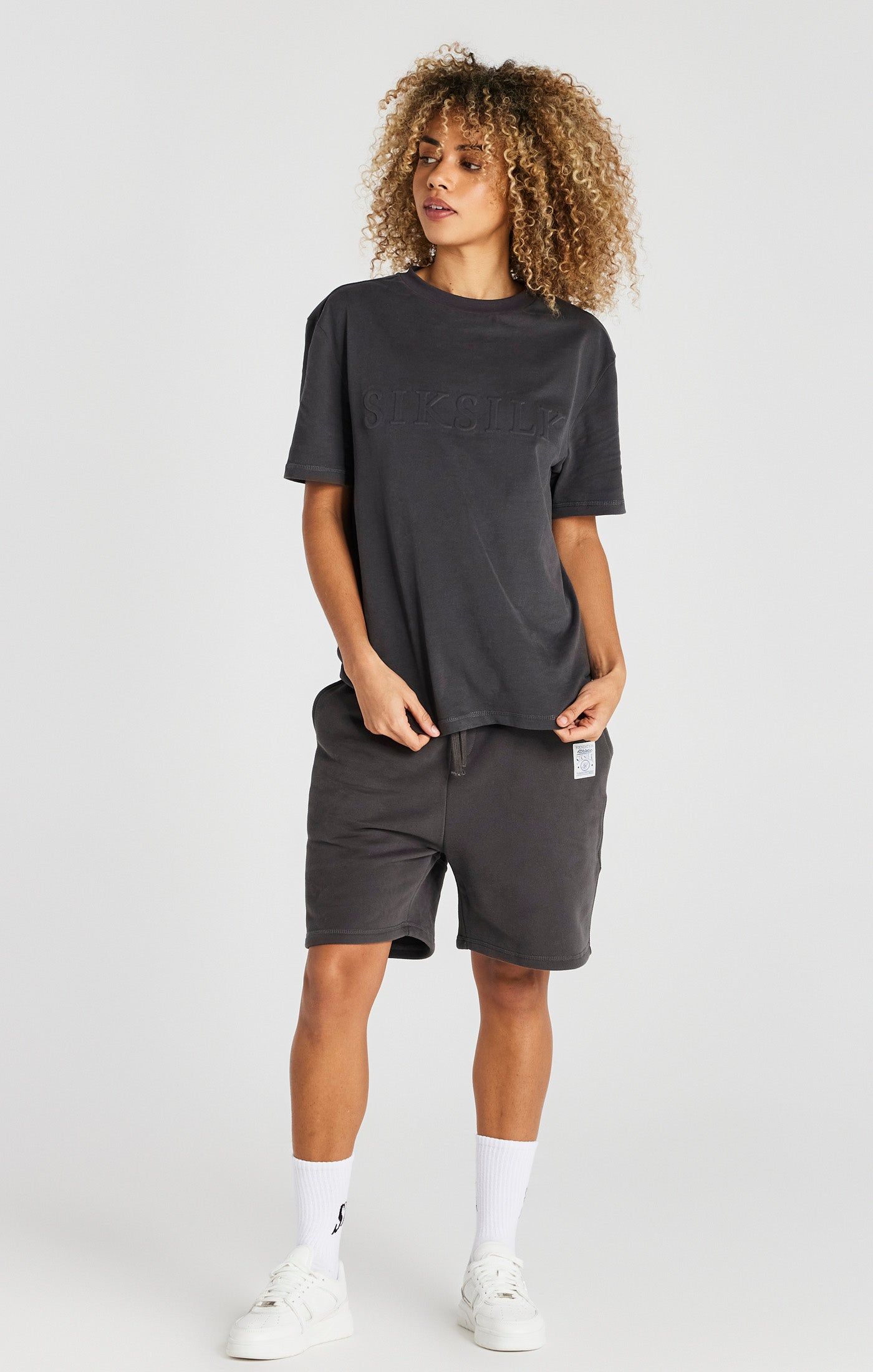 Black Embossed Relaxed Fit T-Shirt sold by Siksilk product image thumbnail 3