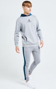 Illusive London Hybrid Overhead Hoodie - Grey & Blue sold by Siksilk
