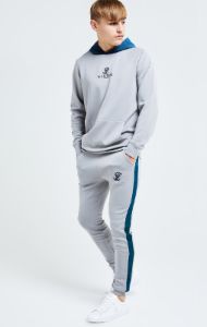 Illusive London Hybrid Overhead Hoodie - Grey & Blue sold by Siksilk