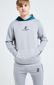 Illusive London Hybrid Overhead Hoodie - Grey & Blue sold by Siksilk