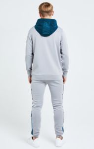 Illusive London Hybrid Overhead Hoodie - Grey & Blue sold by Siksilk