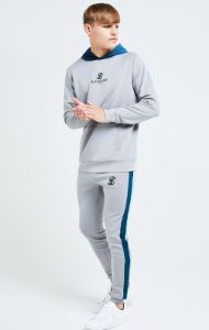 Illusive London Hybrid Overhead Hoodie - Grey & Blue sold by Siksilk