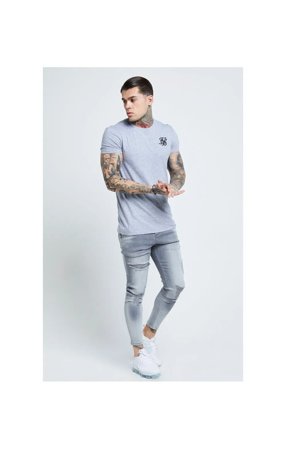 SikSilk Distressed Skinny Jeans – Washed Grey sold by Siksilk product image thumbnail 4