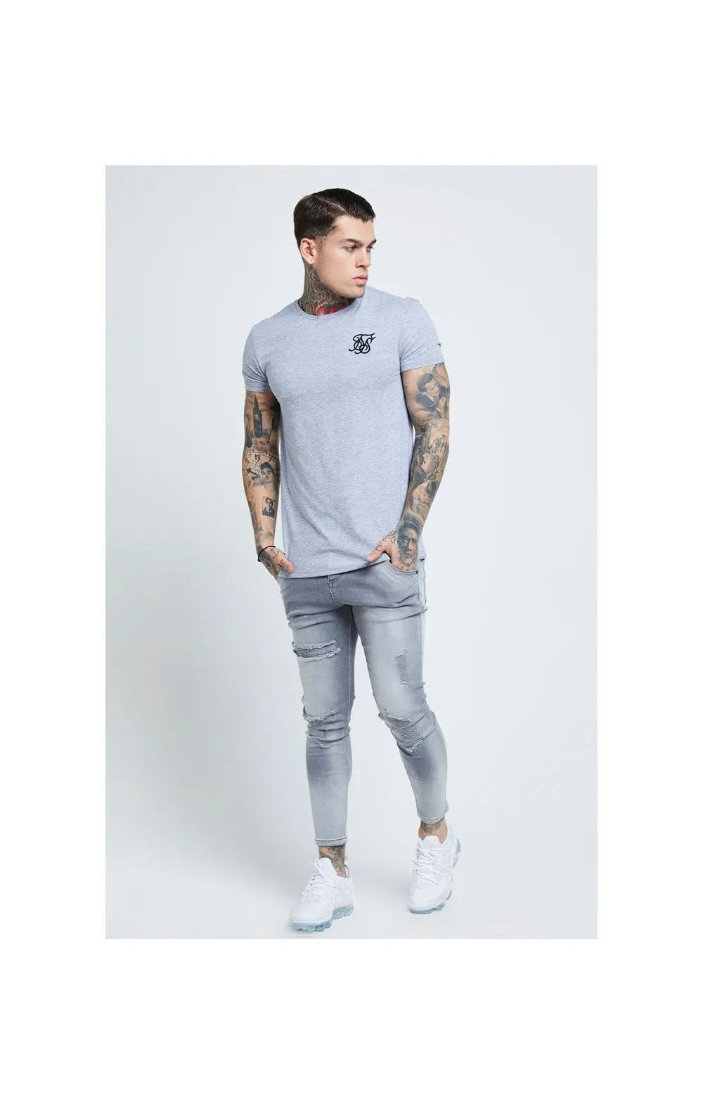 SikSilk Distressed Skinny Jeans – Washed Grey sold by Siksilk product image thumbnail 5