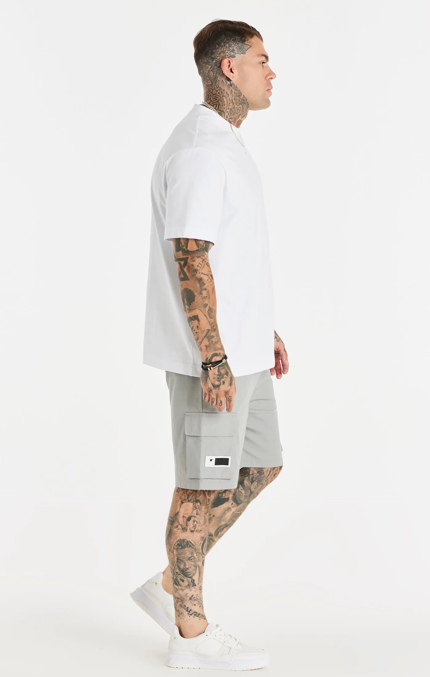 White Relaxed Printed Chain T-Shirt sold by Siksilk product image thumbnail 4