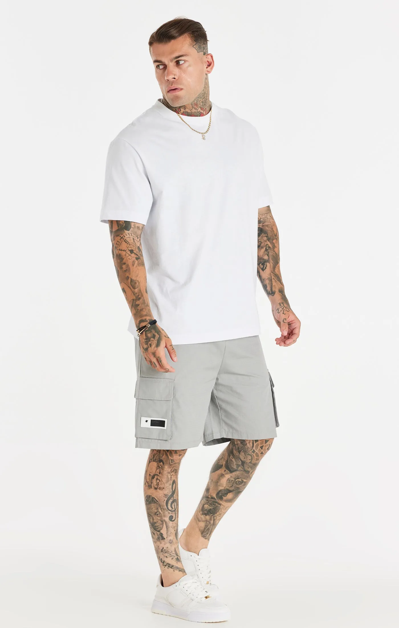 White Relaxed Printed Chain T-Shirt sold by Siksilk product image thumbnail 3