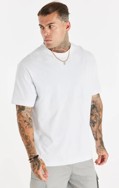 White Relaxed Printed Chain T-Shirt sold by Siksilk