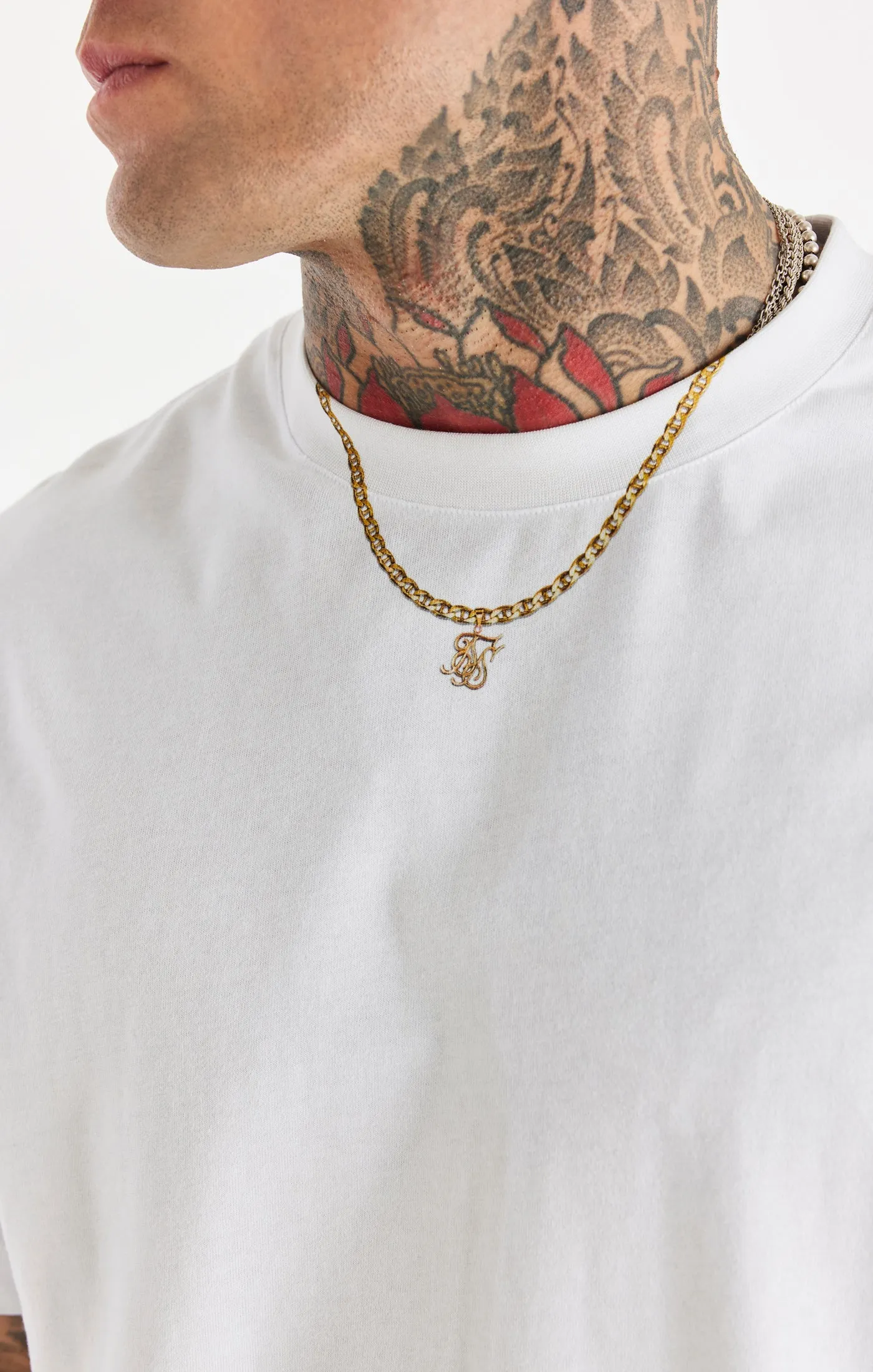 White Relaxed Printed Chain T-Shirt sold by Siksilk product image thumbnail 2