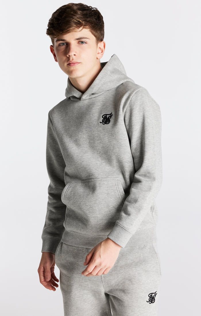 Boys Grey Marl Essentials Overhead Hoodie sold by Siksilk product image thumbnail 7