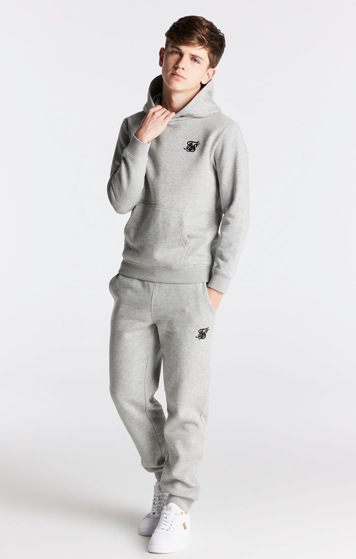 Boys Grey Marl Essentials Overhead Hoodie sold by Siksilk product image thumbnail 4