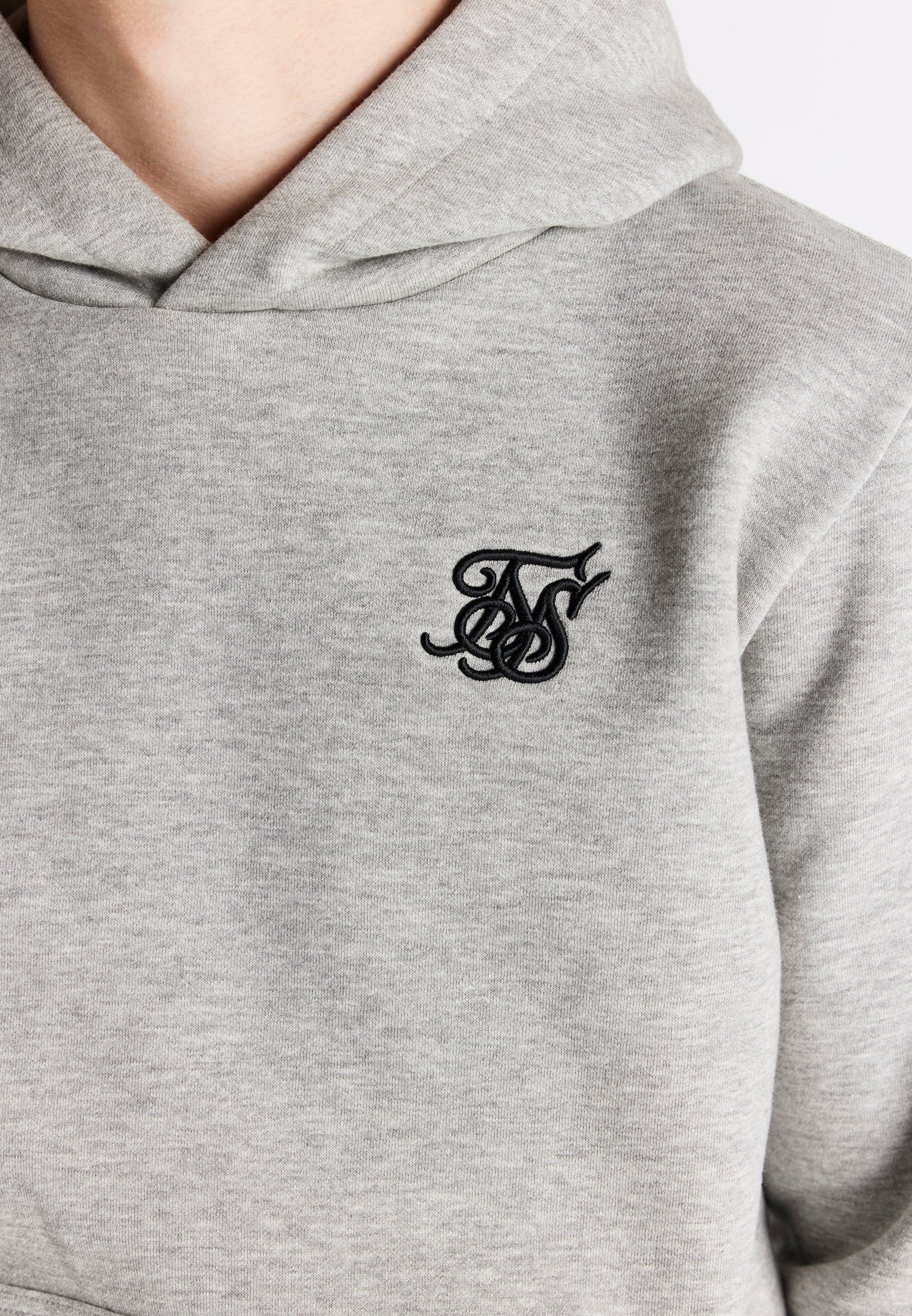 Boys Grey Marl Essentials Overhead Hoodie sold by Siksilk product image thumbnail 2